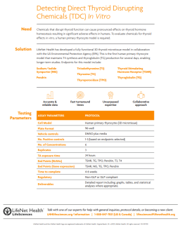 Brochure - Detecting Direct Thyroid Disrupting Chemicals (TDC) In Vitro