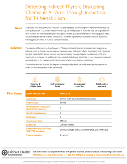 Brochure - Detecting Indirect Thyroid Disrupting Chemicals In Vitro Through Induction for T4 Metabolism